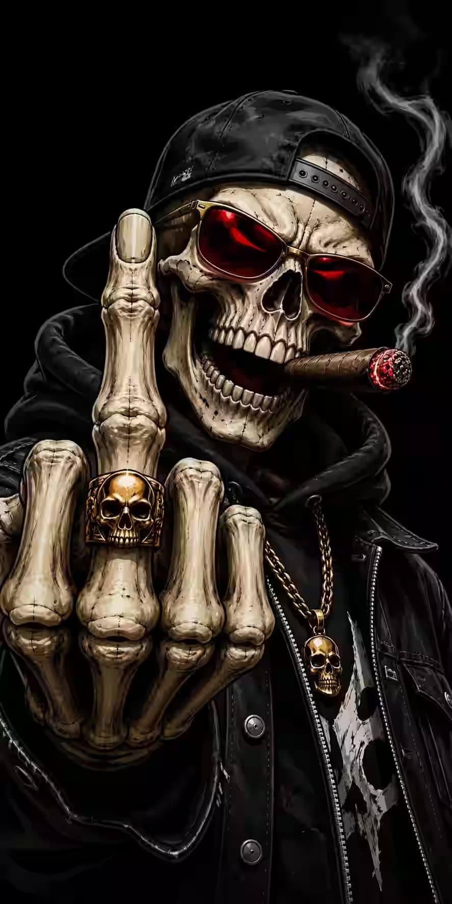 Biker Skull with Cigar