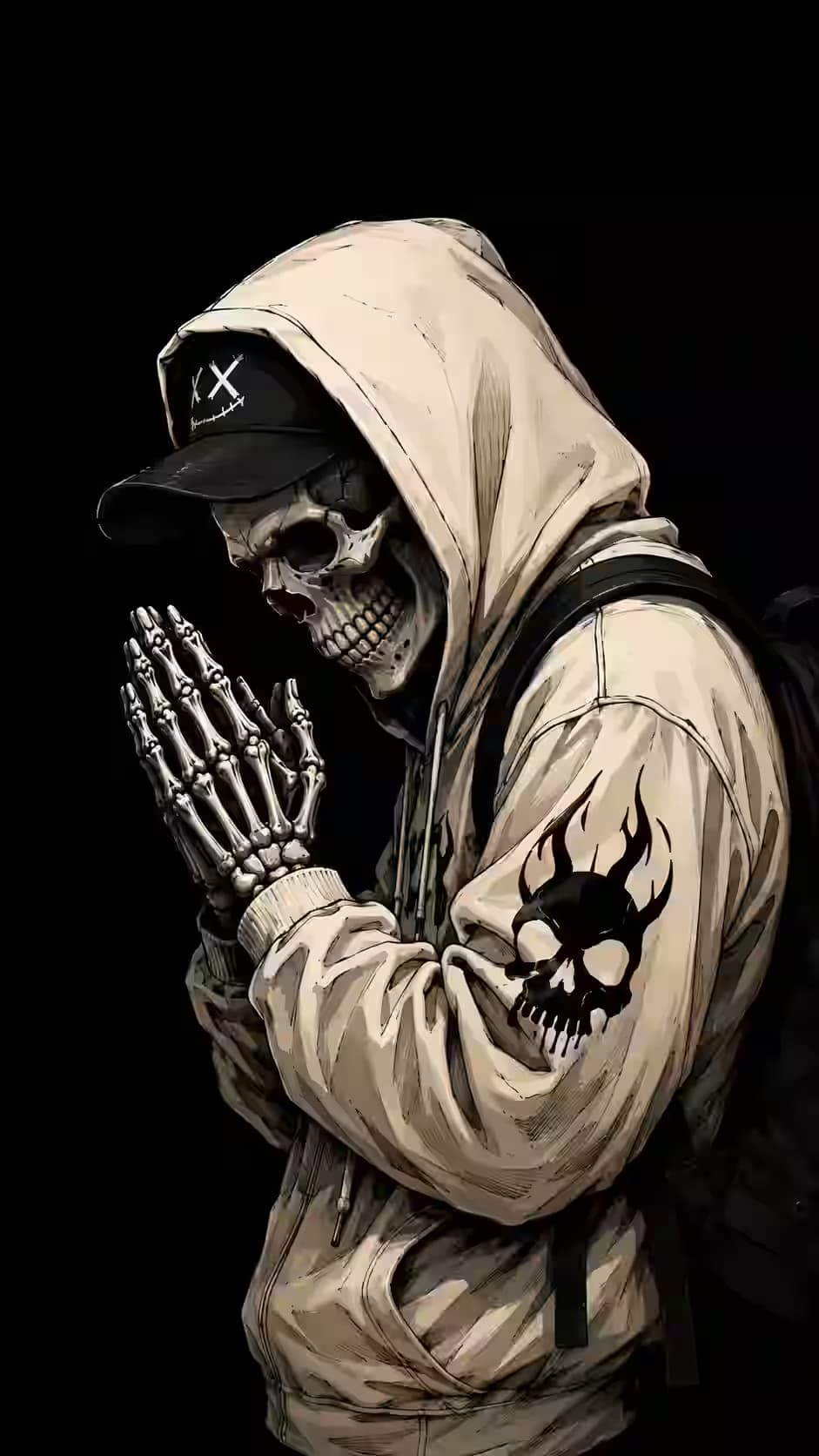 Gothic Hooded Skeleton — dark Android wallpaper HD