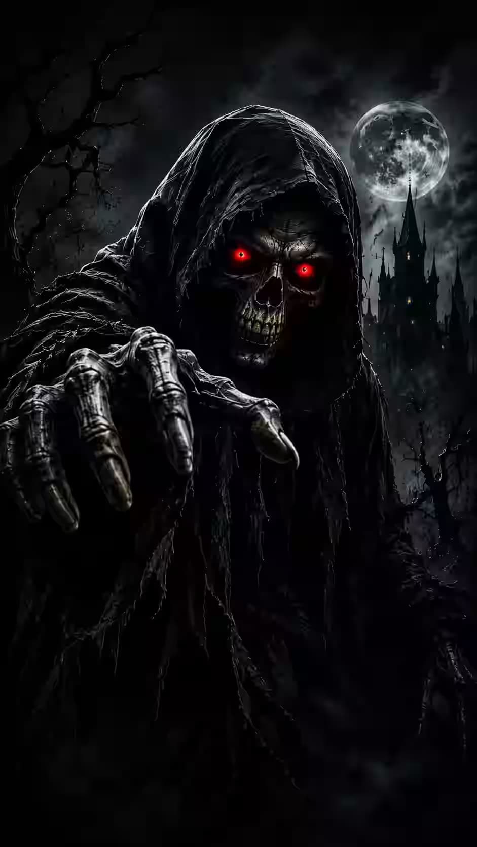 Grim Reaper Moonlight — dark Android wallpaper HD