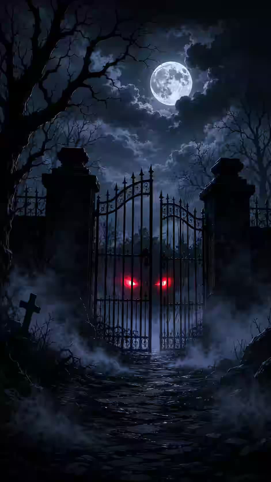 Eerie Gate of Shadows — dark Android wallpaper HD