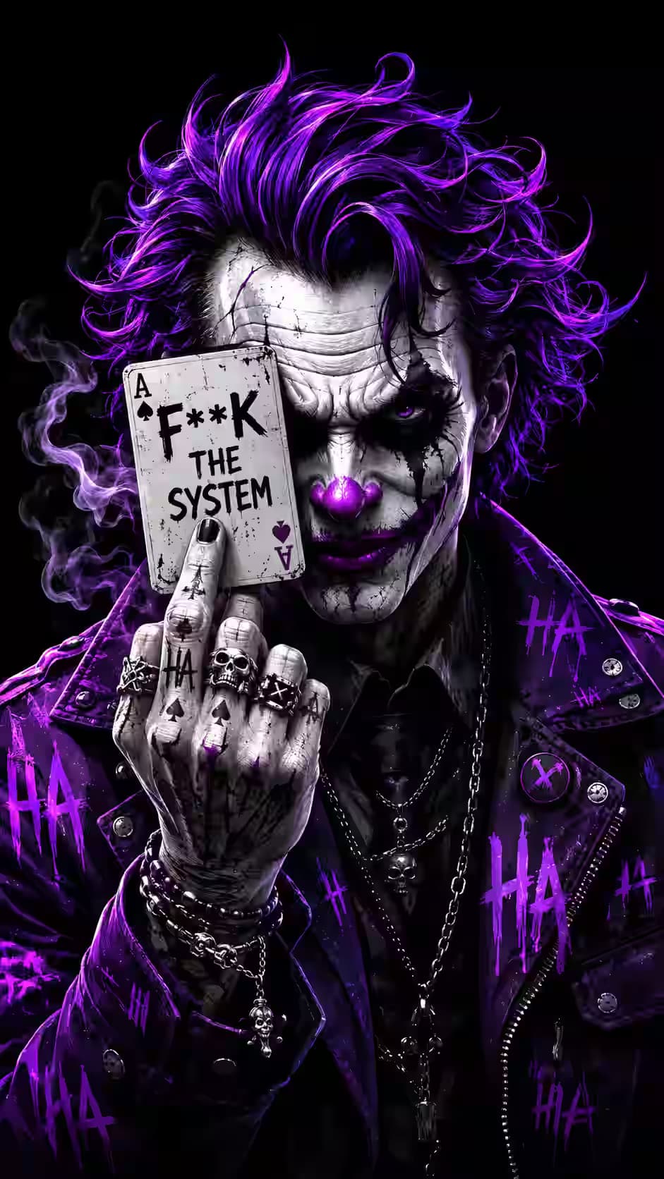 Purple Joker: System Rebel — dark Android wallpaper HD