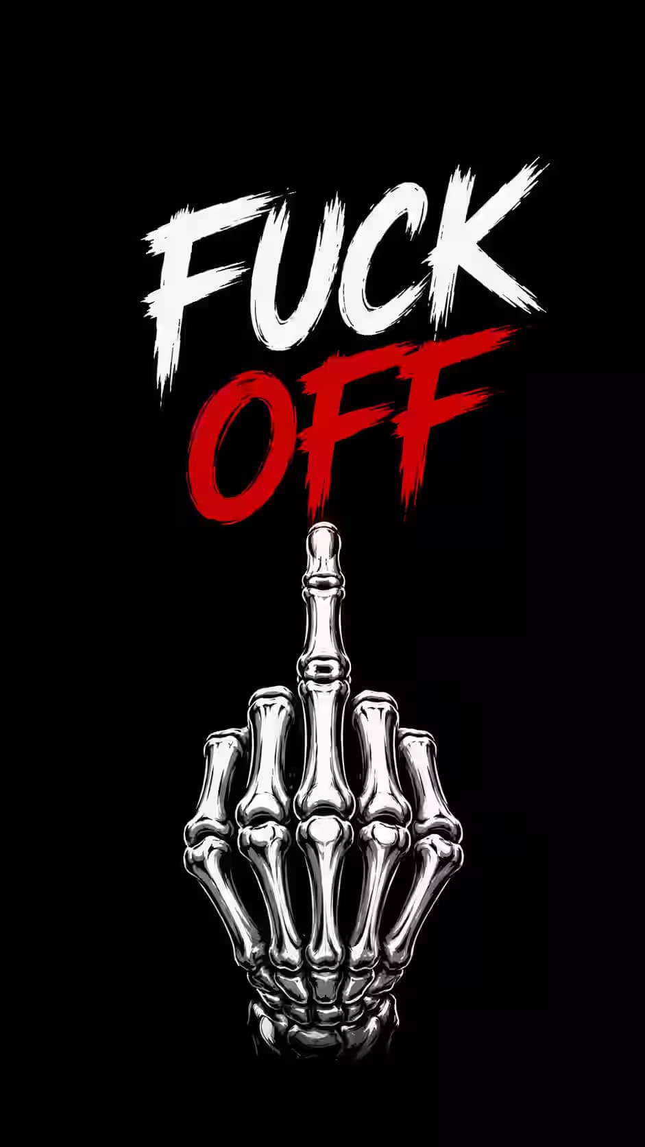 Rude Skeleton Middle Finger — dark Android wallpaper HD