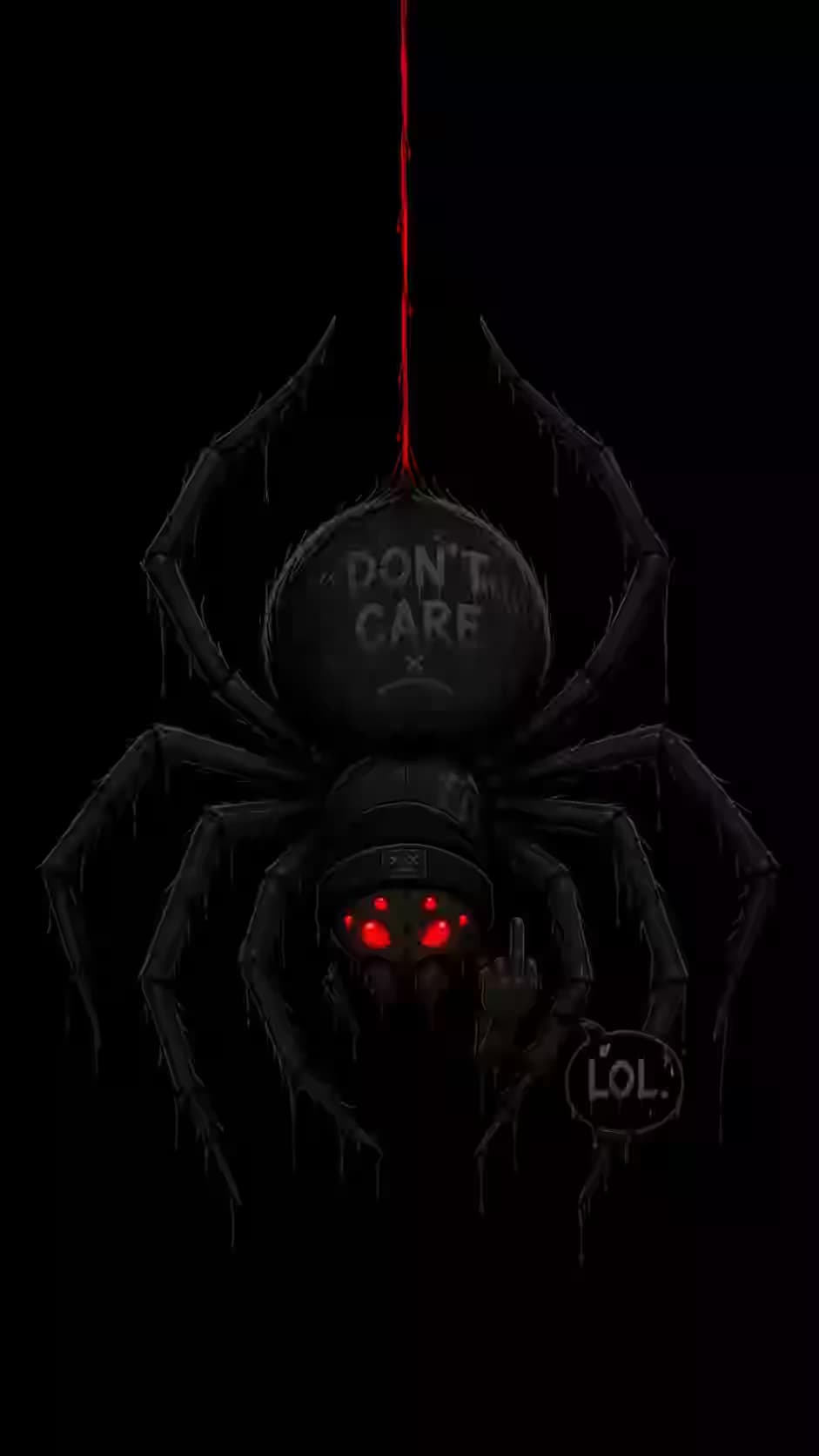 The Visitor Who Does Not Care - Dark AMOLED Spider Wallpaper — dark iPhone wallpaper HD