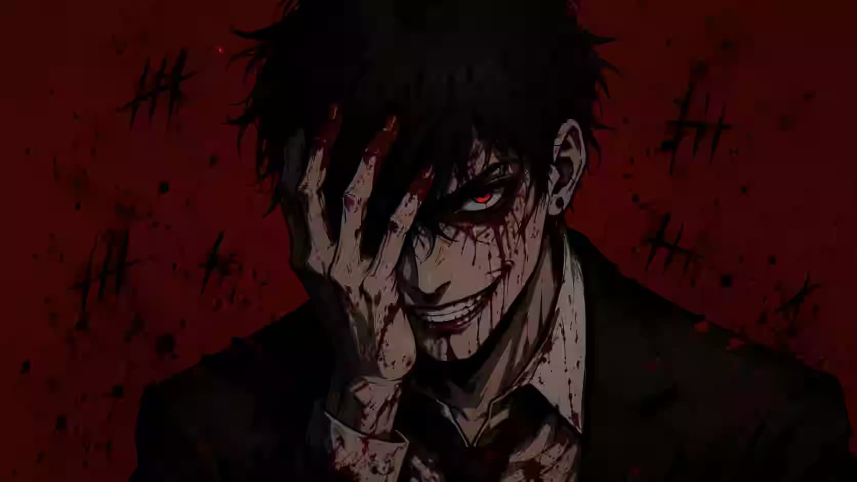 The Face You Never See - Red Villain Hidden Face Wallpaper 4K — dark PC desktop wallpaper